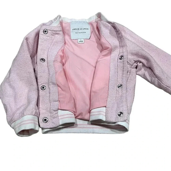 Janie & Jack Girls Pink Metallic Tweed Jacket & Capelli Hat - Picture 2 of 6